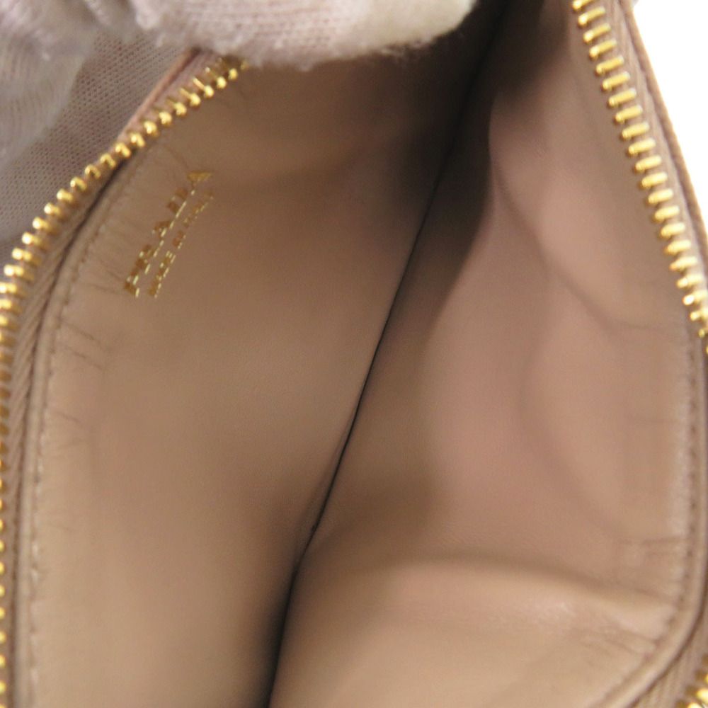 Prada Saffiano Triangle Leather Beige Fragment Case Wallet — view 4