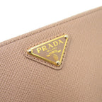 Prada Saffiano Triangle Leather Beige Fragment Case Wallet — view 5