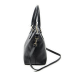 Gucci Large GG Charm Zip Tote Black Gray Calfskin Leather — view 3