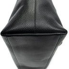 Gucci Large GG Charm Zip Tote Black Gray Calfskin Leather — view 8