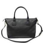 Gucci Large GG Charm Zip Tote Black Gray Calfskin Leather — view 5