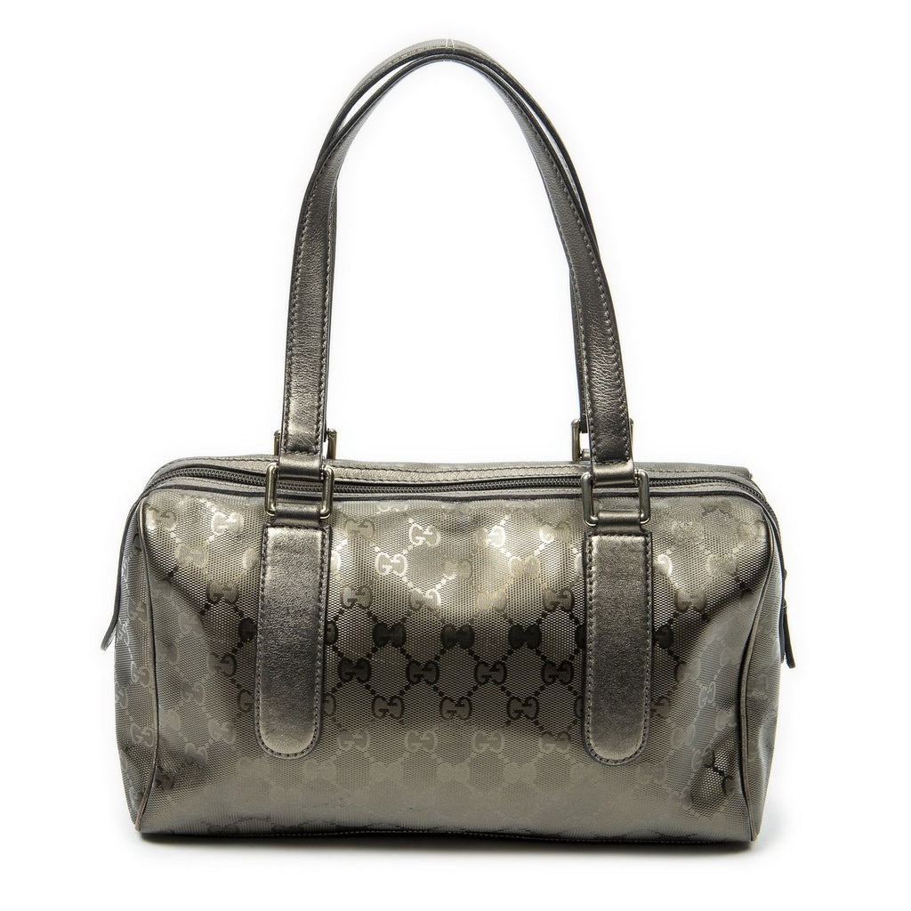 Gucci Small Shoulder Bag Metallic Blanc Zuguccissima Imprint Canvas — view 5