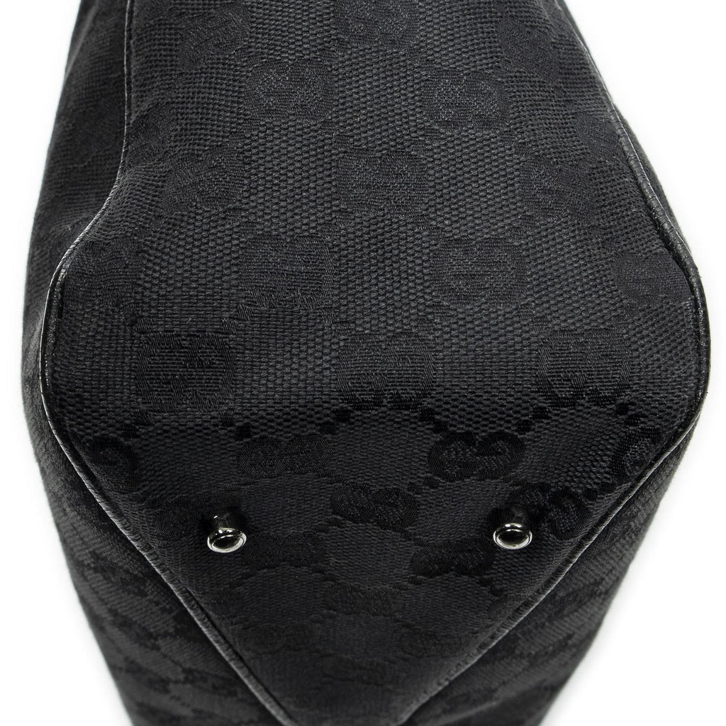 Gucci Small Shoulder Tote Black GG Canvas — view 8
