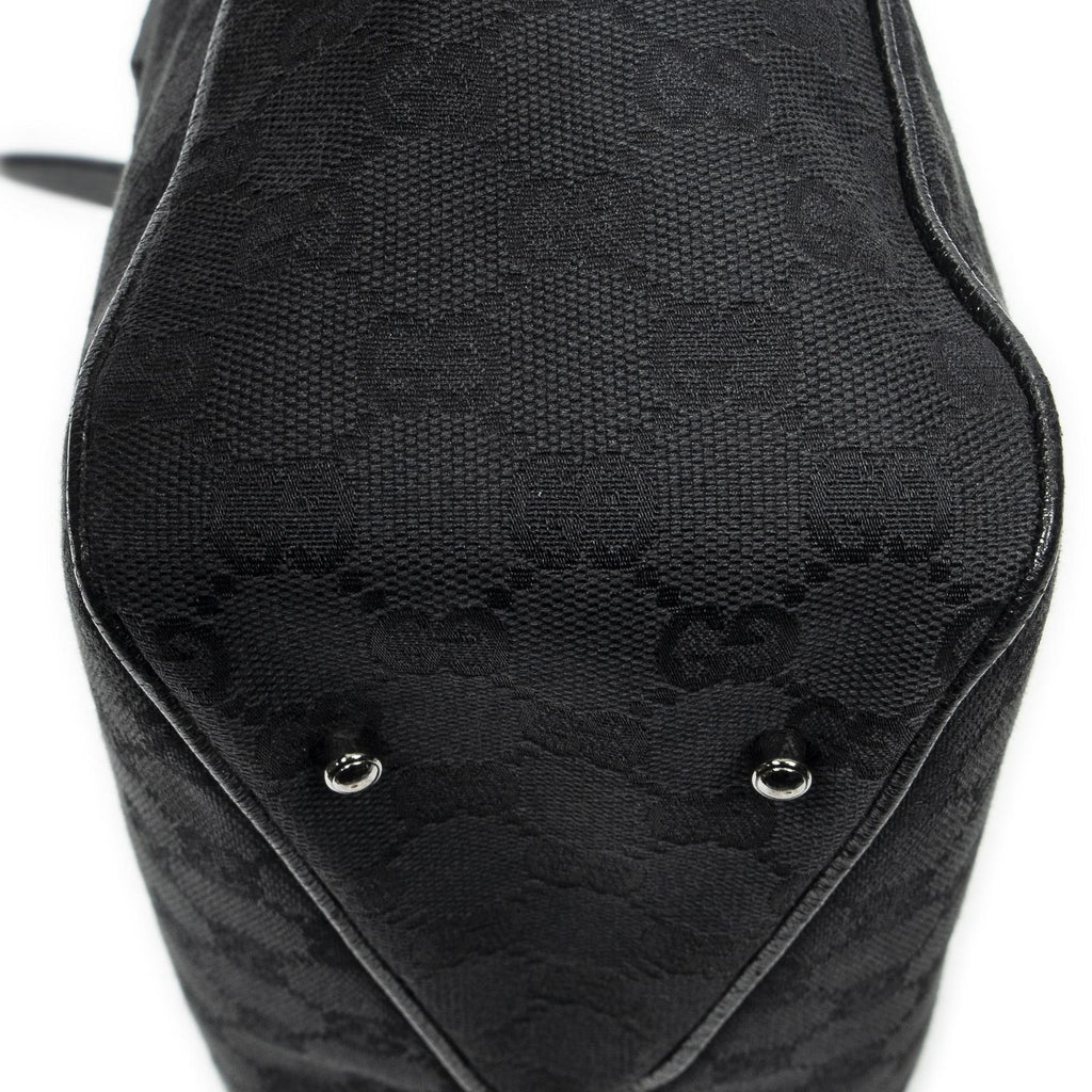 Gucci Small Shoulder Tote Black GG Canvas — view 7