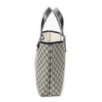Gucci Web Loop Tote Beige Navy Supreme Canvas — view 3
