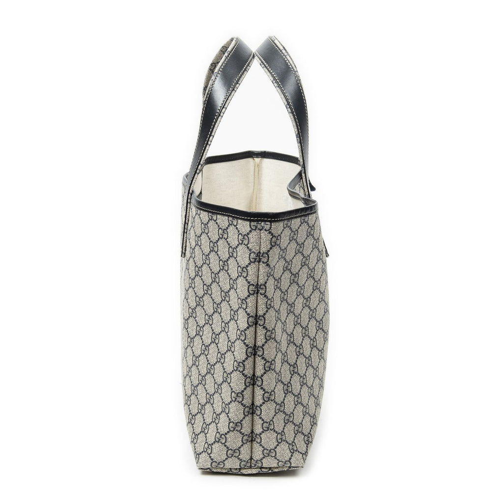 Gucci Web Loop Tote Beige Navy Supreme Canvas — view 4