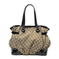 Gucci Fullum Tote Beige Black GG Canvas