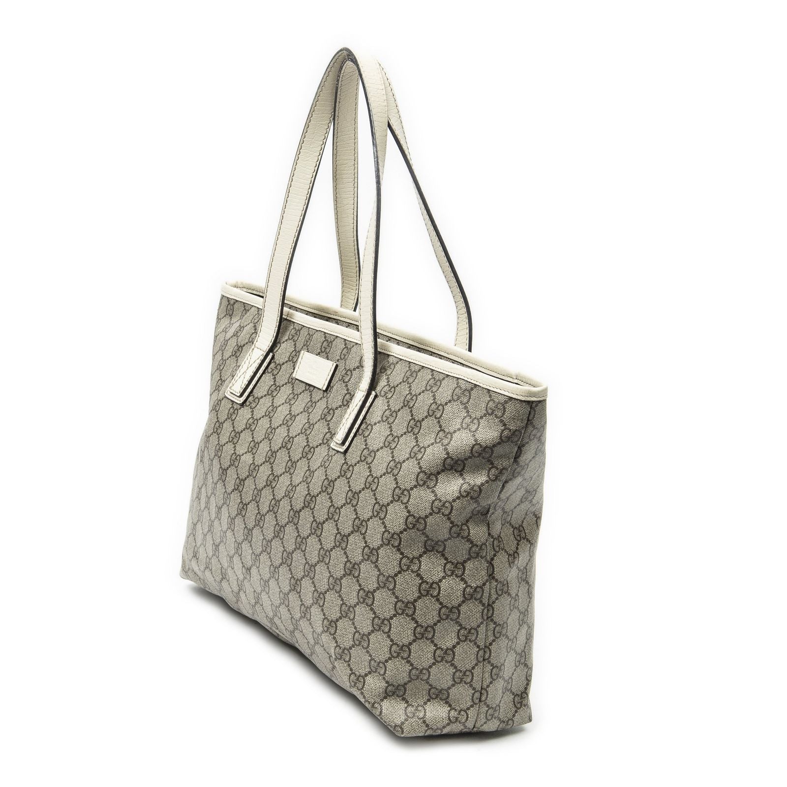Gucci Large Zip Tote Beige Ivory Supreme Canvas — view 2