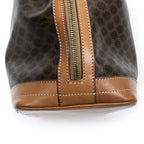 Celine Vintage Side Zip Bucket Tote Brown Macadam Canvas — view 8