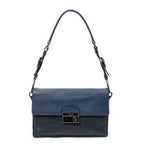Prada Sound Lock Flap Navy Saffiano Leather