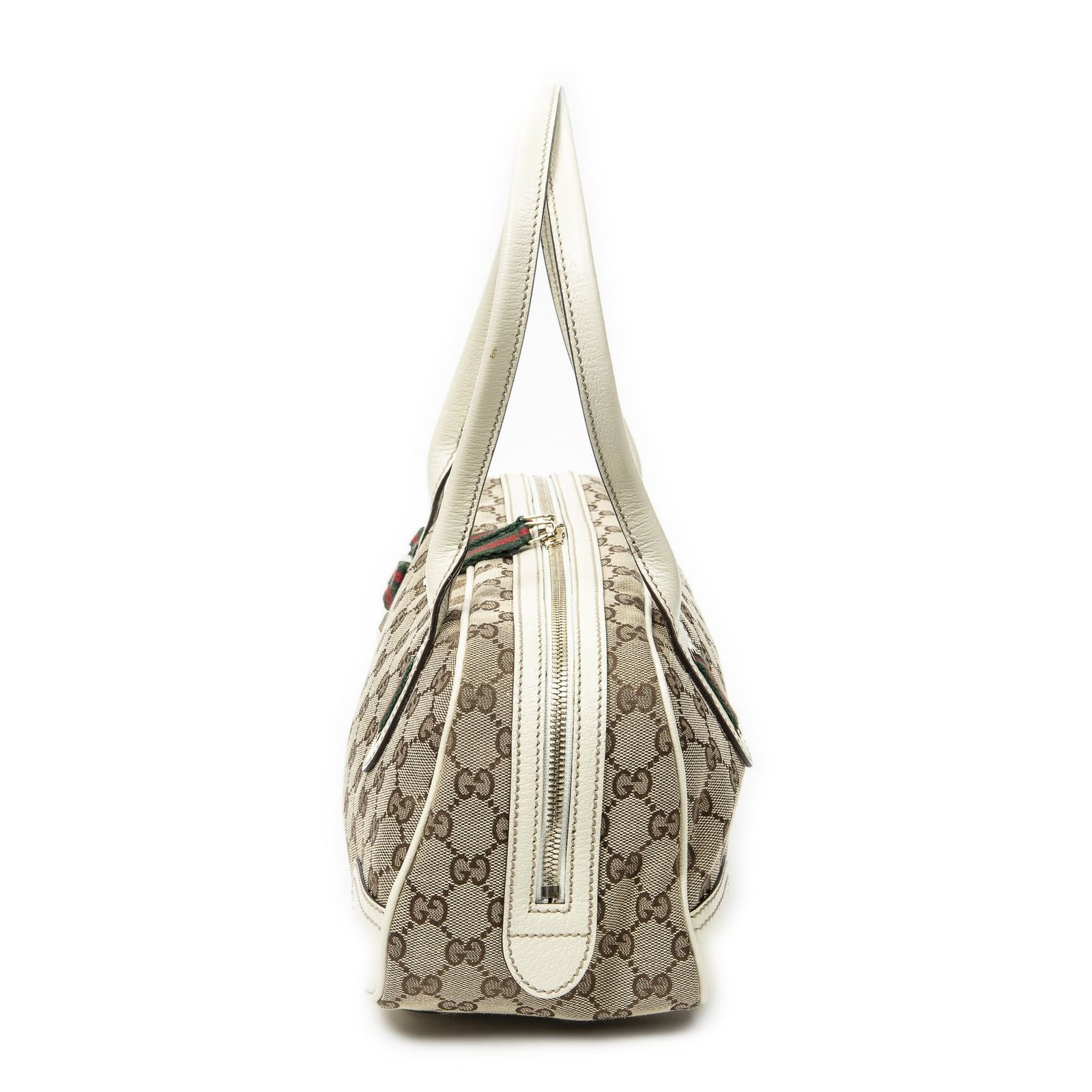 Gucci Princi Boston Beige Ivory GG Canvas Messenger Bag — view 3