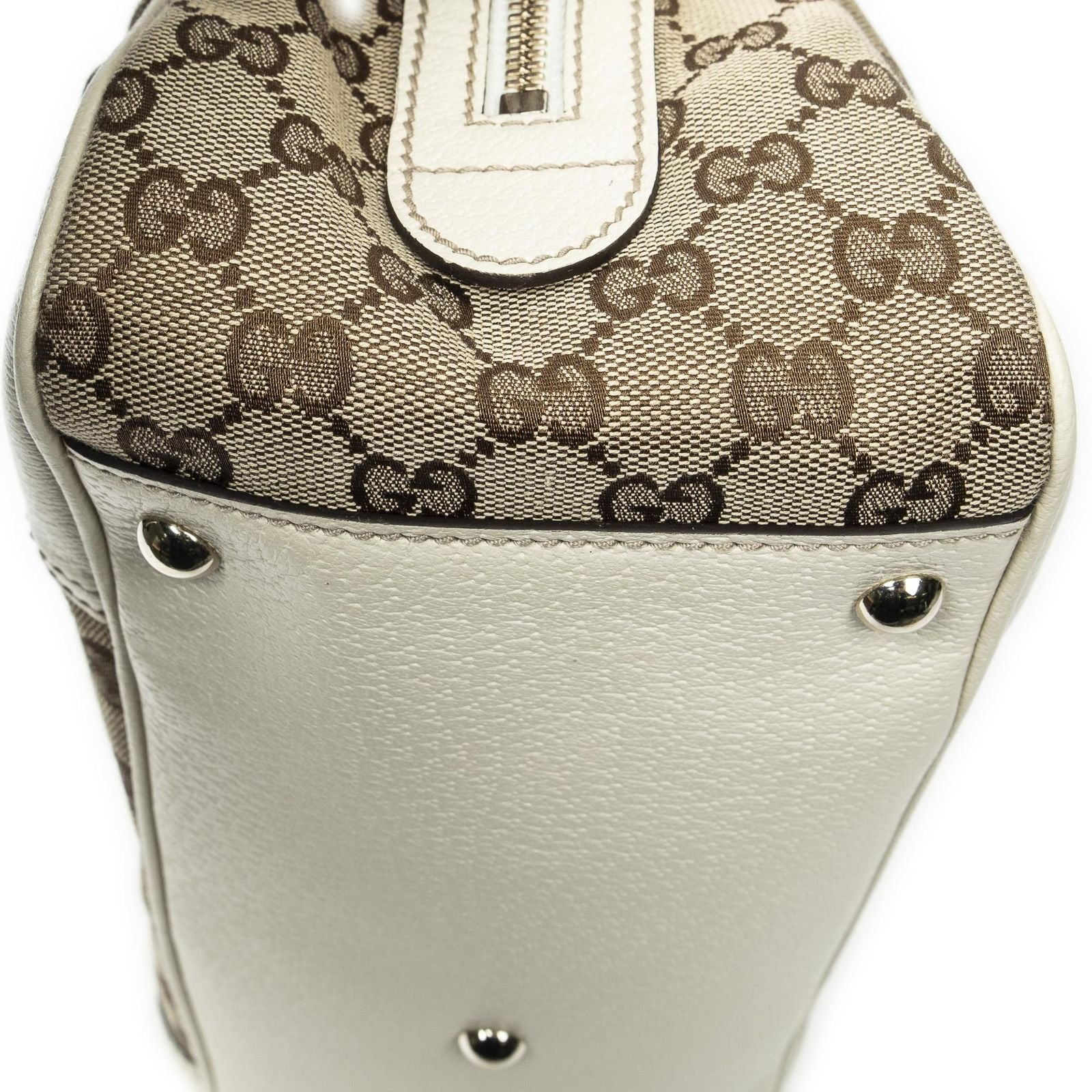 Gucci Princi Boston Beige Ivory GG Canvas Messenger Bag — view 8