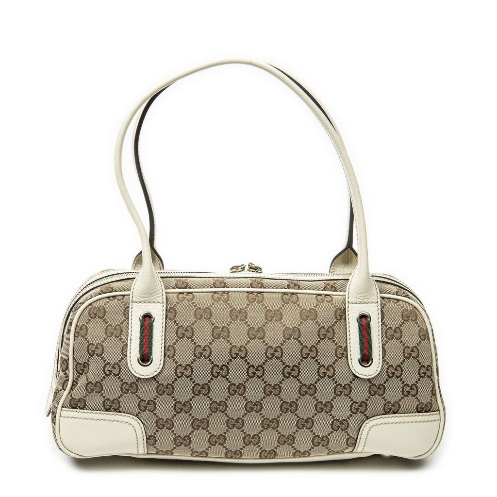 Gucci Princi Boston Beige Ivory GG Canvas Messenger Bag — view 5