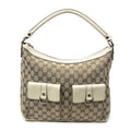 Gucci Abbey Pocket Hobo Beige Ivory GG Canvas