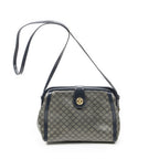Celine Vintage Flap Crossbody Navy Beige Macadam Canvas