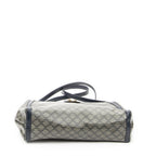 Celine Vintage Flap Crossbody Navy Beige Macadam Canvas — view 6