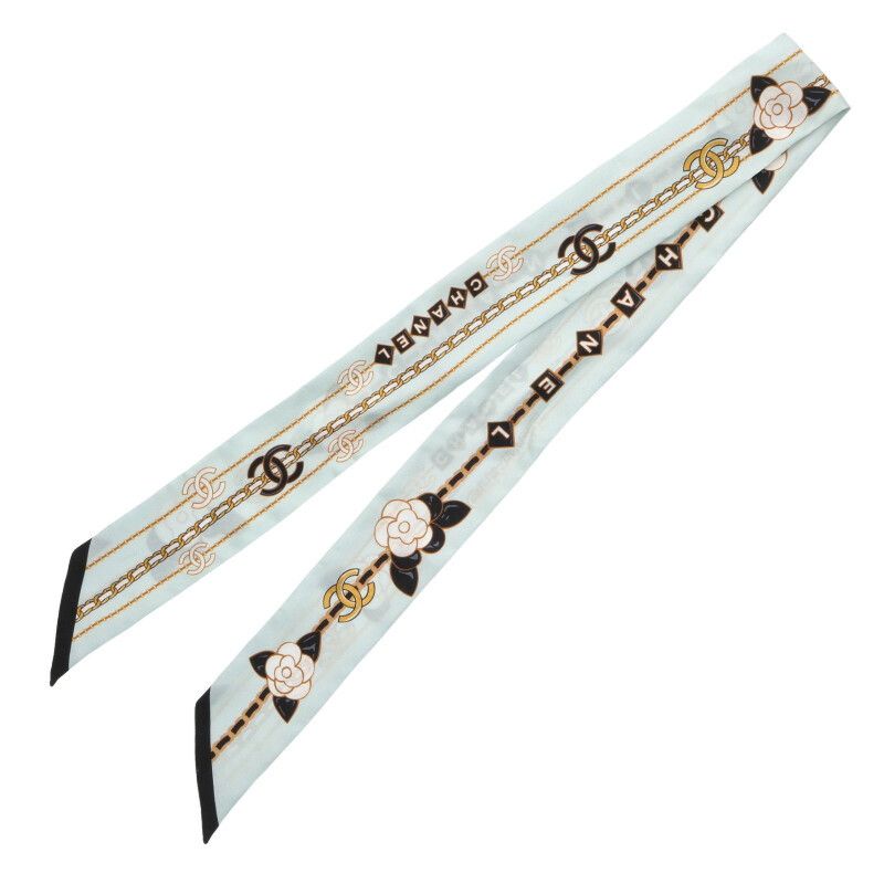 Chanel Flower CC Logo Silk Scarf — view 2
