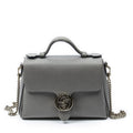 Gucci Interlocking Top Handle Gray Calfskin Leather