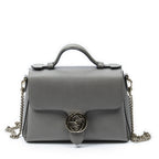 Gucci Interlocking Top Handle Gray Calfskin Leather