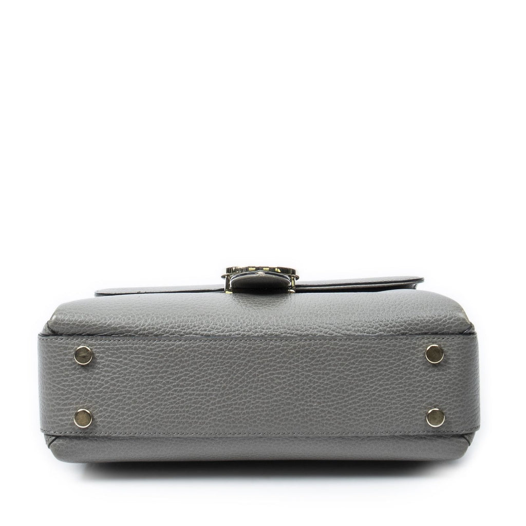 Gucci Interlocking Top Handle Gray Calfskin Leather — view 6
