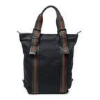 Gucci Web Buckle Vertical Tote Black GG Canvas — view 5