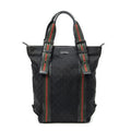 Gucci Web Buckle Vertical Tote Black GG Canvas