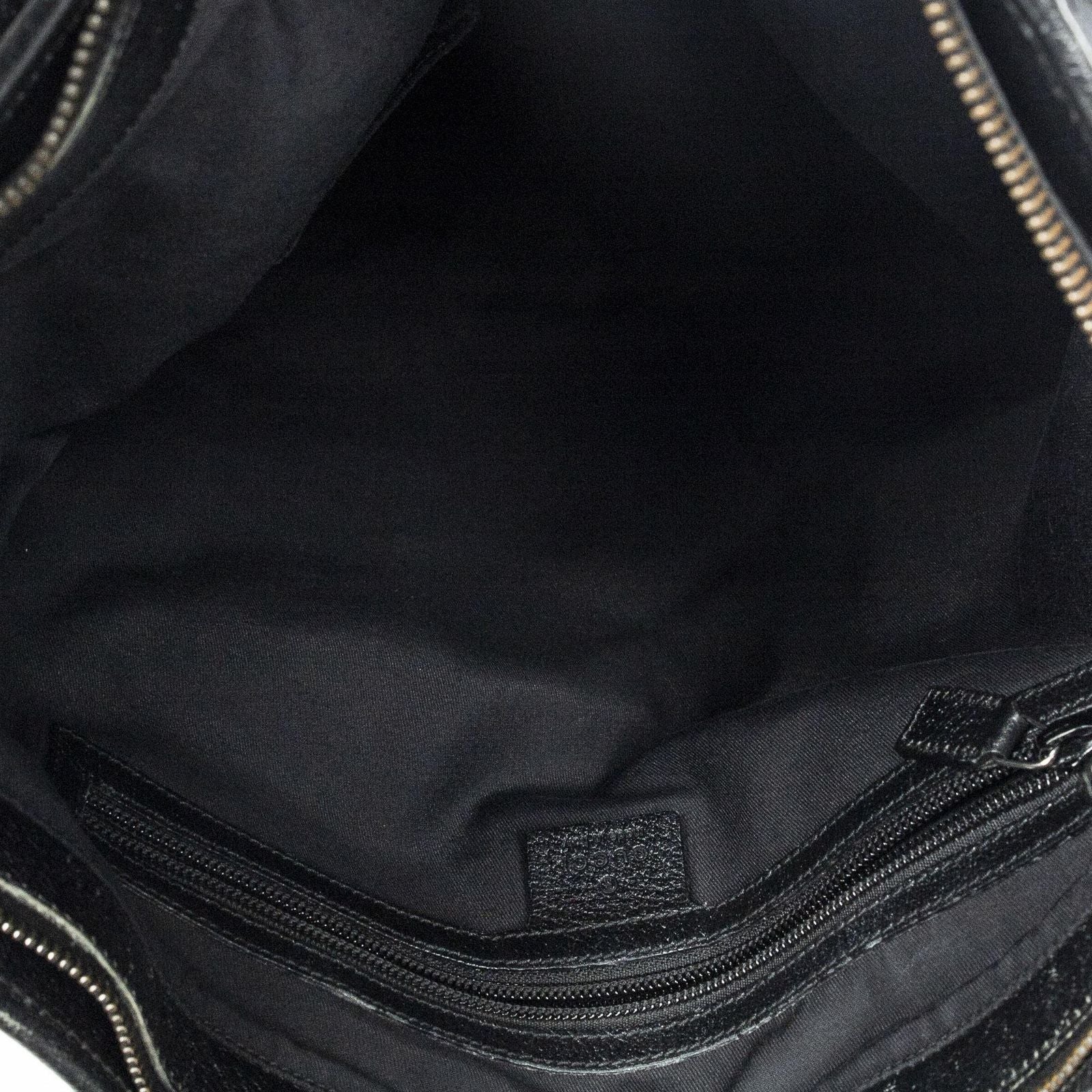 Gucci Web Buckle Vertical Tote Black GG Canvas — view 9
