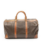 Celine Vintage Large Travel Boston Brown Macadam Canvas Shoulder Bag — view 5