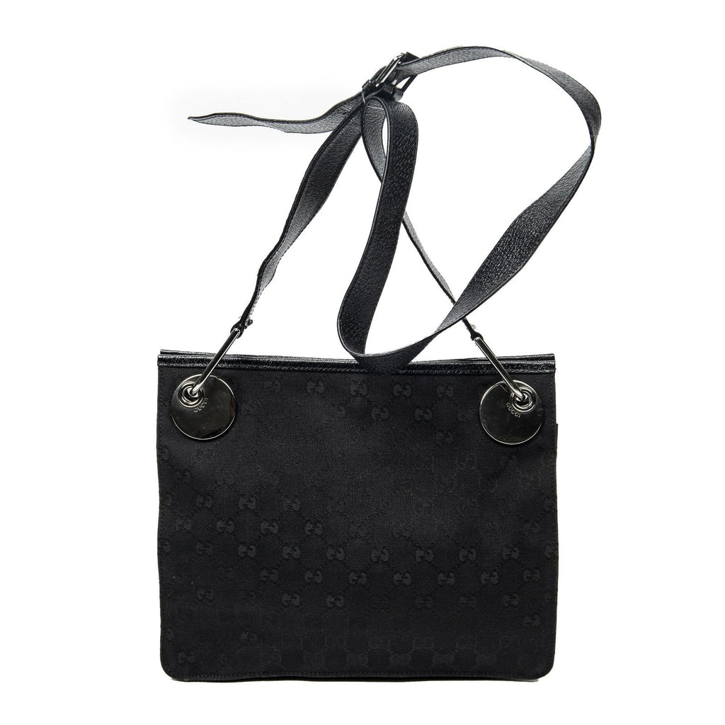 Gucci Eclipse Crossbody Shoulder Bag Black GG Canvas