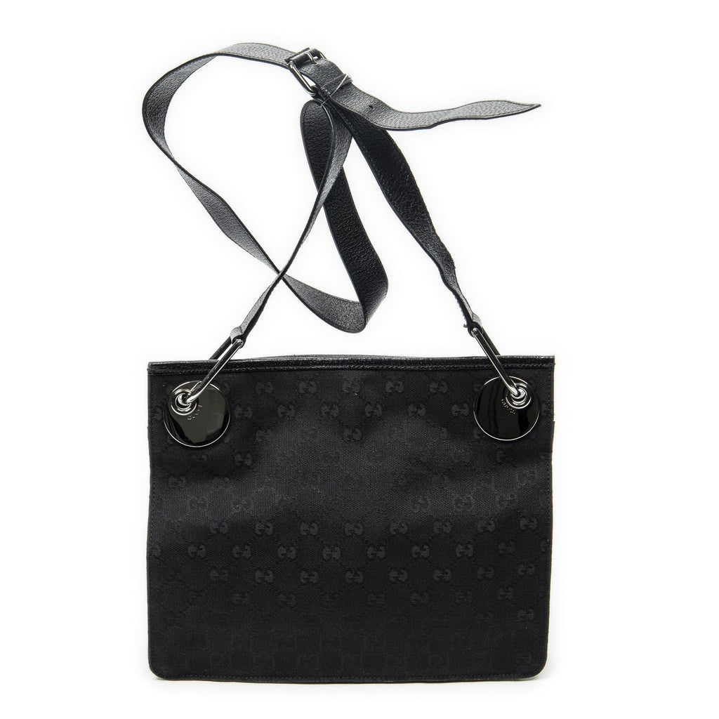 Gucci Eclipse Crossbody Shoulder Bag Black GG Canvas — view 5