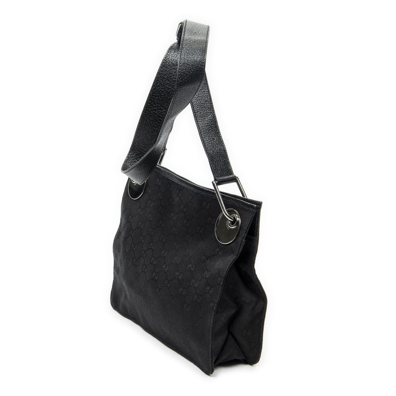 Gucci Eclipse Crossbody Shoulder Bag Black GG Canvas — view 2