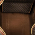 Celine Vintage Large Travel Boston Brown Macadam Canvas Shoulder Bag — view 9