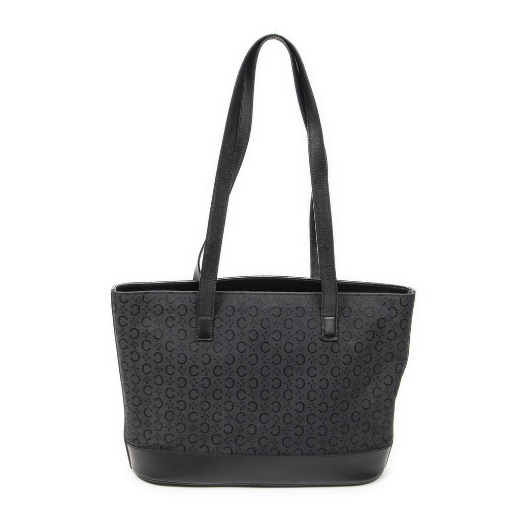 Celine Vintage Shopping Tote Black C Macadam Canvas — view 5