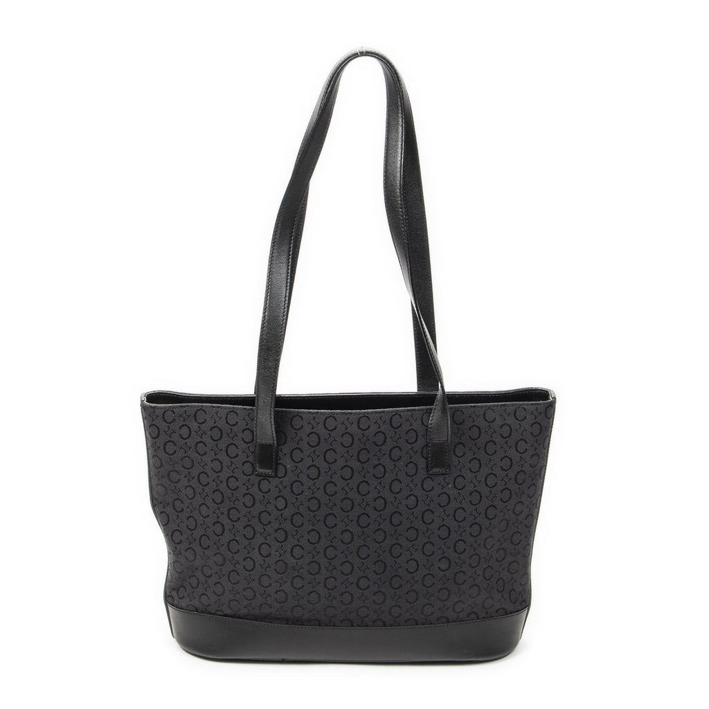 Celine Vintage Shopping Tote Black C Macadam Canvas