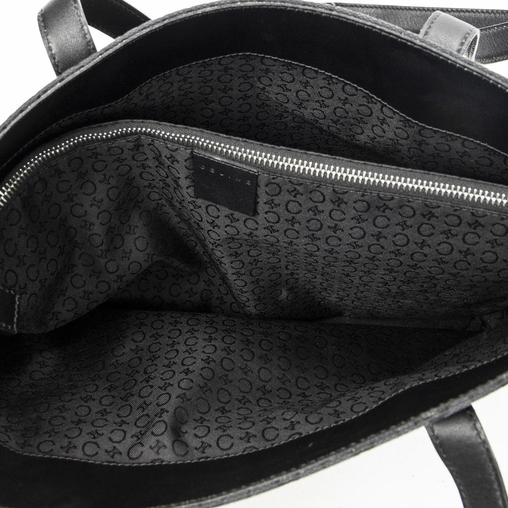 Celine Vintage Shopping Tote Black C Macadam Canvas — view 9