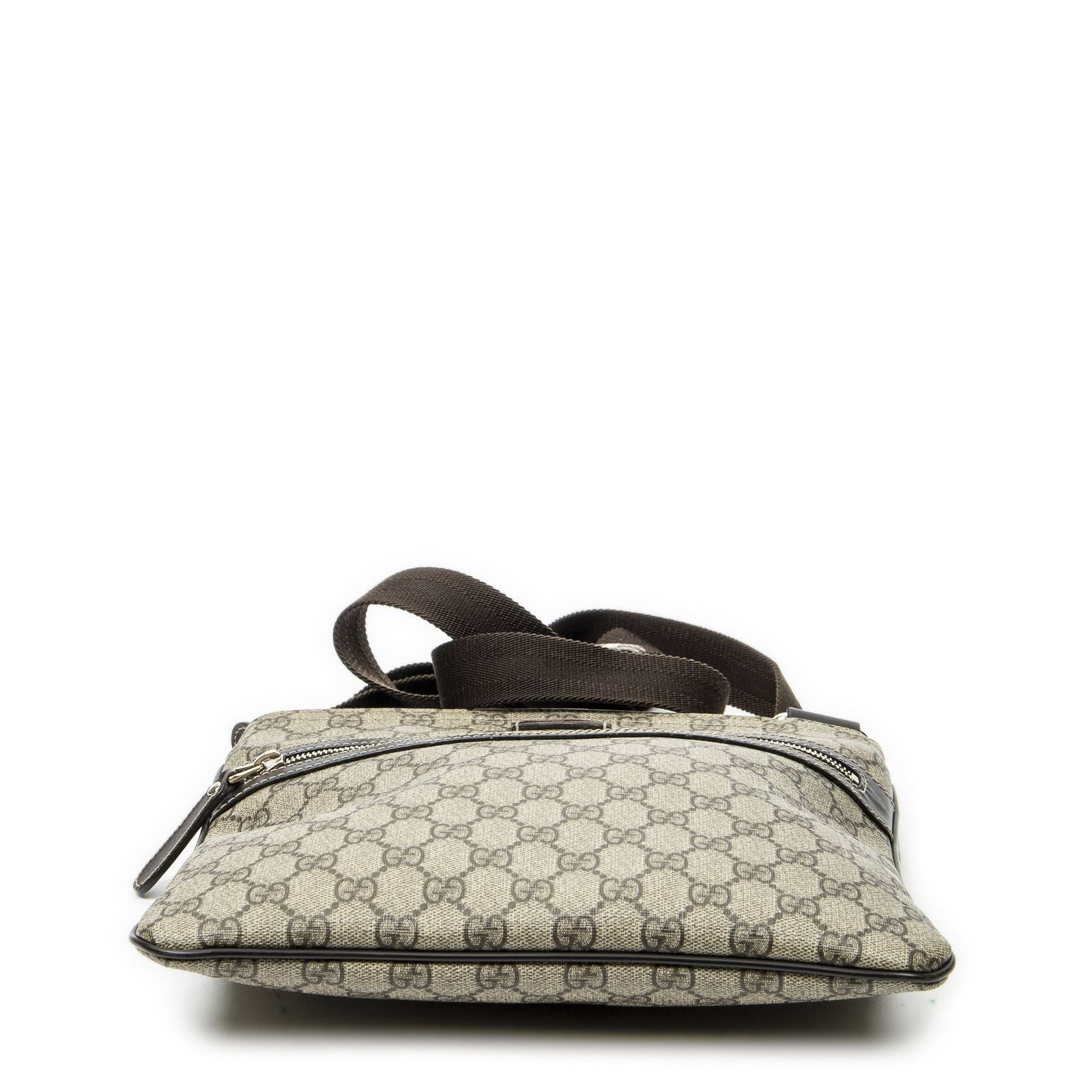 Gucci Square Front Zip Crossbody Beige Brown Supreme Canvas — view 6