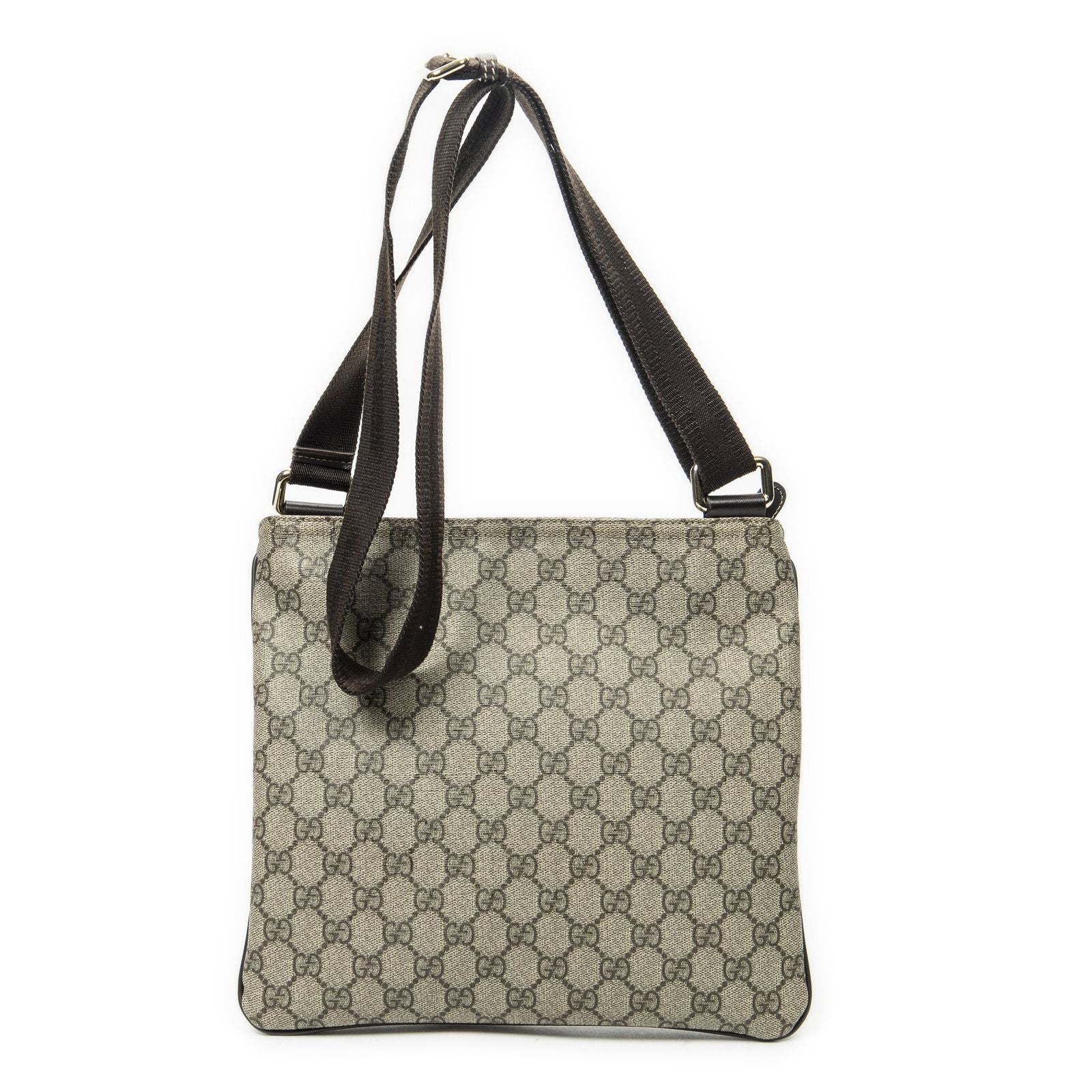 Gucci Square Front Zip Crossbody Beige Brown Supreme Canvas — view 5