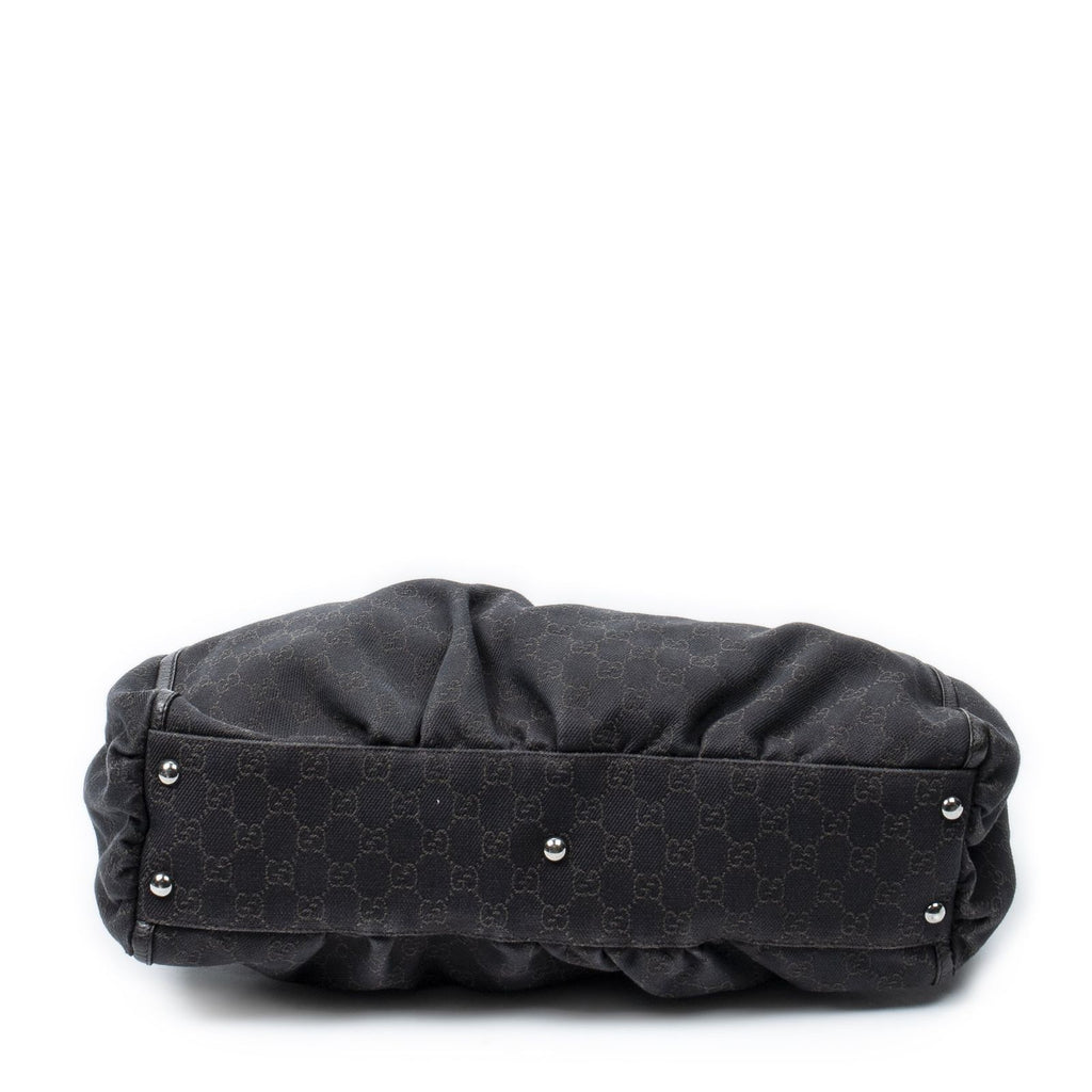 Gucci Large Abbey D Ring Tote Dark Brown GG Denim Canvas — view 6