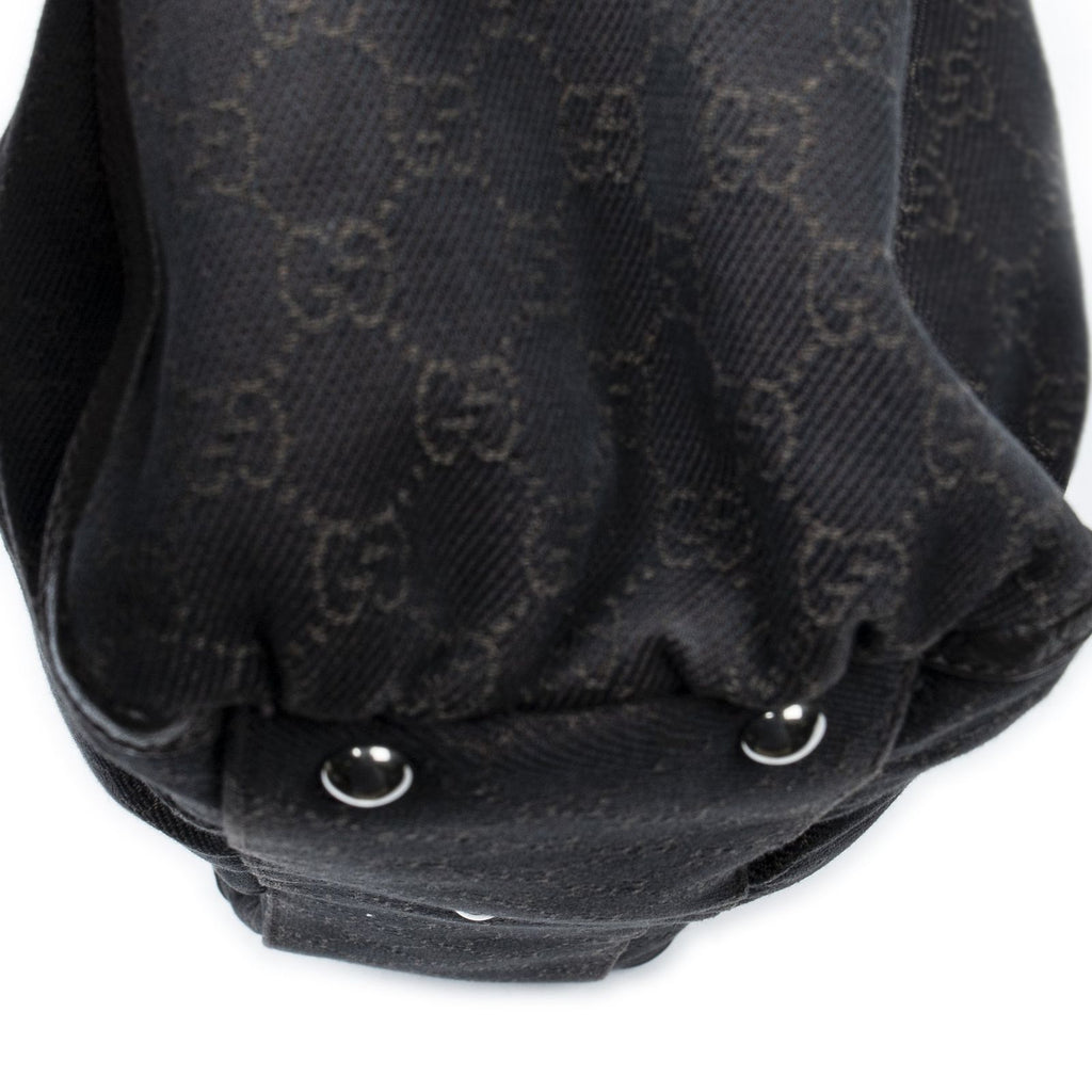 Gucci Large Abbey D Ring Tote Dark Brown GG Denim Canvas — view 7