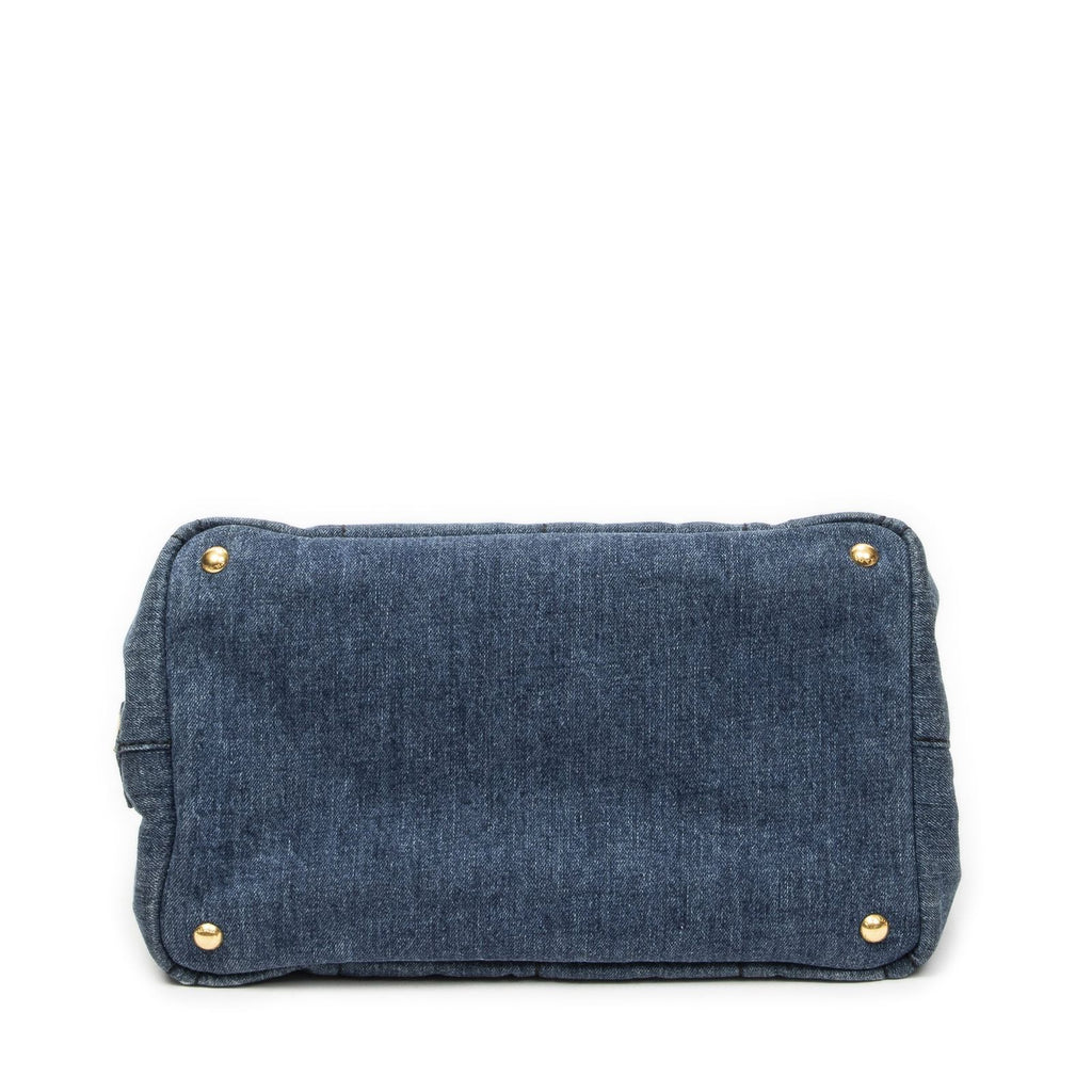 Prada Canapa Tote Blue Denim — view 6