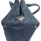 Prada Canapa Tote Blue Denim — view 7