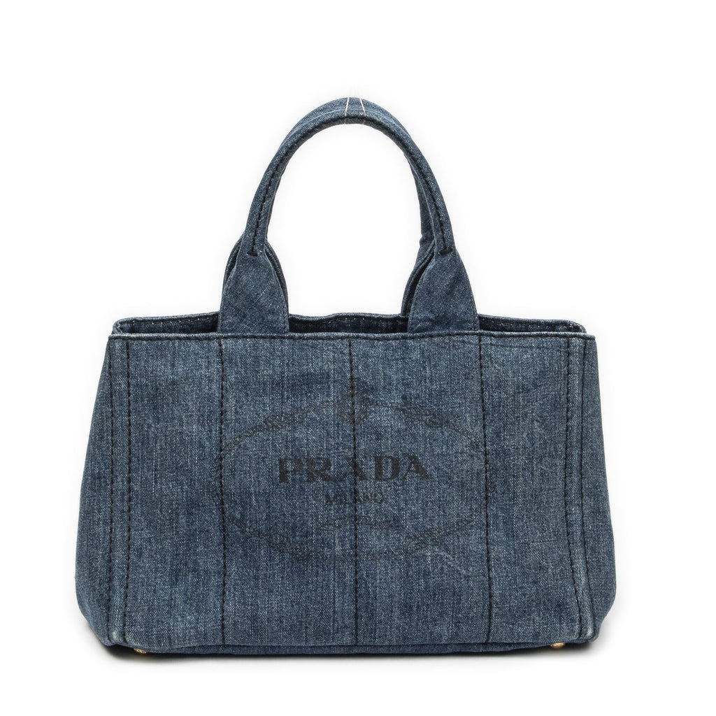 Prada Canapa Tote Blue Denim