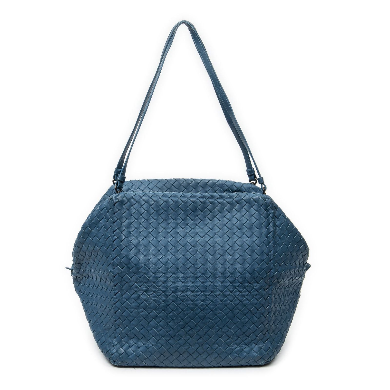 Bottega Veneta Chef Bag Blue Intrecciato Leather — view 5