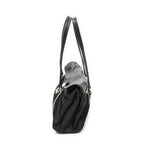 Prada Rectangle Flap Shoulder Bag Black Nylon Canvas — view 3