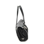Prada Rectangle Flap Shoulder Bag Black Nylon Canvas — view 4