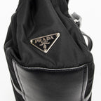 Prada Rectangle Flap Shoulder Bag Black Nylon Canvas — view 7