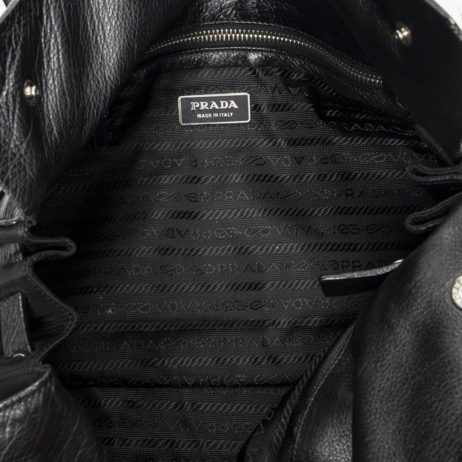 Prada Rectangle Flap Shoulder Bag Black Nylon Canvas — view 9