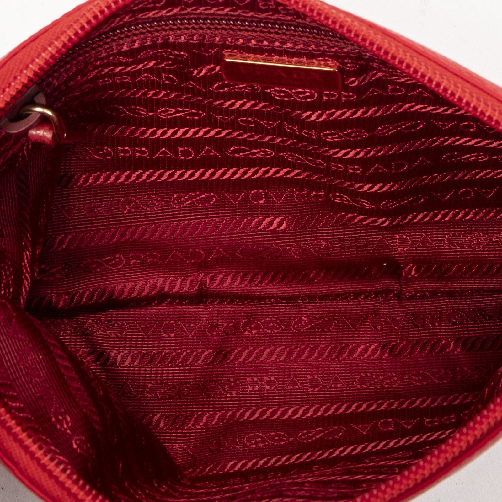 Prada Flap Clutch Red Nylon Canvas — view 9