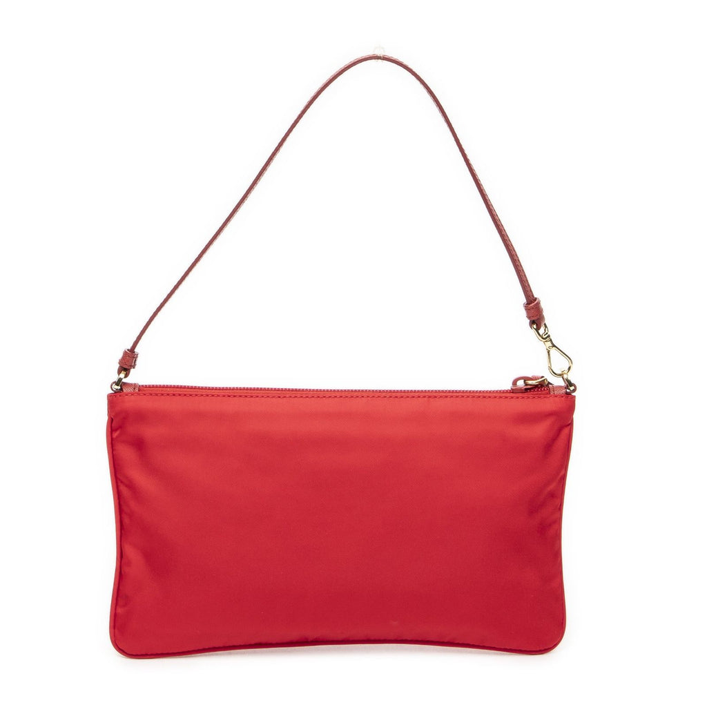 Prada Flap Clutch Red Nylon Canvas — view 5