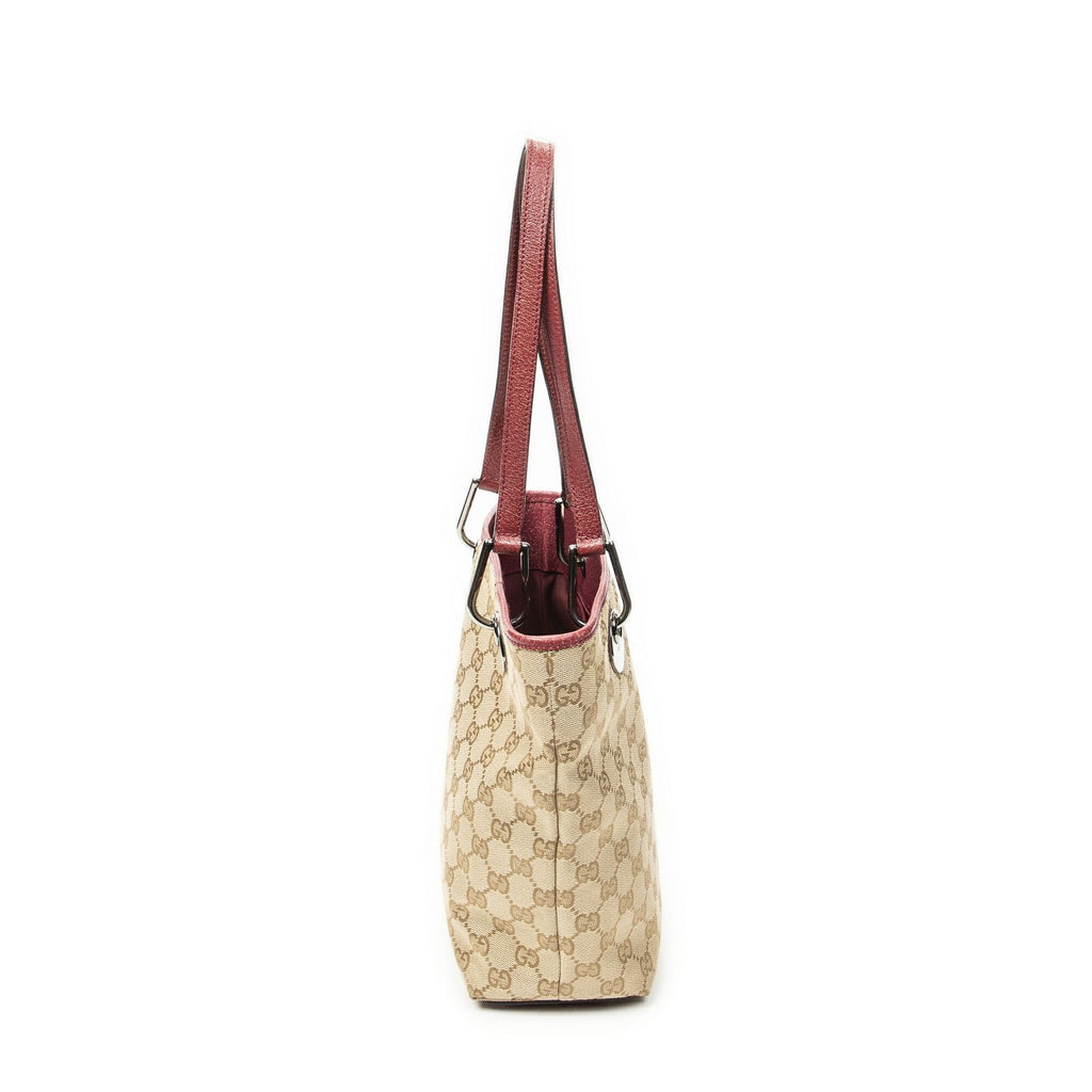 Gucci Small Eclipse Shopping Beige Red GG Canvas Messenger Bag — view 4